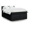 Image de Sommier à lattes de lit avec matelas Noir 160x200 cm Tissu 3289033