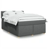 Image de Sommier à lattes de lit avec matelas Gris foncé 160x200cm Tissu 3289039