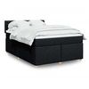 Image de Sommier à lattes de lit avec matelas Noir 160x200 cm Tissu 3289040