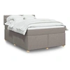Image de Sommier à lattes de lit avec matelas Taupe 160x200 cm Tissu 3289042