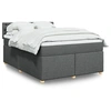 Image de Sommier à lattes de lit avec matelas Gris foncé 160x200cm Tissu 3289046