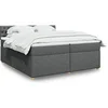 Image de Boxspring met matras stof donkergrijs 200x200 cm3289095