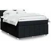 Image de Sommier à lattes de lit avec matelas Noir 140x190 cm Tissu 3289365