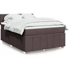 Image de Boxspring met matras stof donkerbruin 140x200 cm3289387
