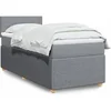 Image de Sommier à lattes de lit avec matelas gris clair 80x200 cm tissu 3289576