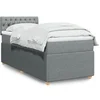 Image de Sommier à lattes de lit et matelas Gris clair 90x190 cm Tissu 3289618