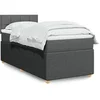 Image de Sommier à lattes de lit avec matelas Gris foncé 90x200 cm Tissu 3289640