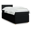 Image de Sommier à lattes de lit avec matelas Noir 90x200 cm Tissu 3289641