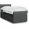 Image de Sommier à lattes de lit avec matelas Gris foncé 90x200 cm Tissu 3289647