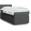 Image de Sommier à lattes de lit avec matelas Gris foncé 90x200 cm Tissu 3289654