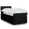 Image de Sommier à lattes de lit avec matelas Noir 90x200 cm Tissu 3289655