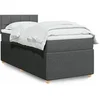 Image de Sommier à lattes de lit avec matelas Gris foncé 100x200cm Tissu 3289668