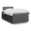 Image de Sommier à lattes de lit avec matelas gris foncé 120x190cm tissu 3289689