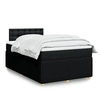Image de Sommier à lattes de lit avec matelas Noir 120x200 cm Tissu 3289739