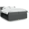 Image de Sommier à lattes de lit avec matelas Gris foncé 200x200cm Tissu 3289871