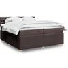 Image de Boxspring met matras stof donkerbruin 200x200 cm3289873
