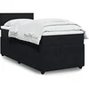 Image de Sommier à lattes de lit avec matelas Noir 90x200 cm Velours 3289934