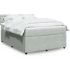 Image de Sommier à lattes de lit et matelas Gris clair 140x200cm Velours 3290064