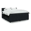 Image de Sommier à lattes de lit avec matelas Noir 180x200 cm Velours 3290120