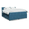 Image de Sommier à lattes de lit et matelas Bleu 200x200 cm velours 3290128