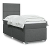 Image de Sommier à lattes de lit avec matelas Gris foncé 90x200 cm Tissu 3290365