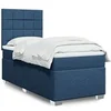 Image de Sommier à lattes de lit avec matelas Bleu 100x200 cm Tissu 3290405