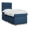 Image de Sommier à lattes de lit avec matelas Bleu 100x200 cm Tissu 3290412