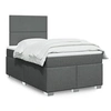 Image de Sommier à lattes de lit avec matelas Gris foncé 120x200cm Tissu 3290449