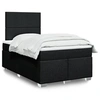 Image de Sommier à lattes de lit avec matelas Noir 120x200 cm Tissu 3290450