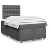 Image de Sommier à lattes de lit avec matelas Gris foncé 120x200cm Tissu 3290470
