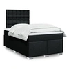 Image de Sommier à lattes de lit avec matelas Noir 120x200 cm Tissu 3290471