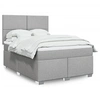 Image de Boxspring met matras stof lichtgrijs 140x190 cm3290476