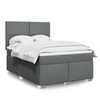 Image de Sommier à lattes de lit avec matelas Gris foncé 140x190cm Tissu 3290477
