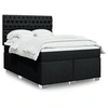 Image de Sommier à lattes de lit avec matelas Noir 140x190 cm Tissu 3290492