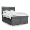 Image de Sommier à lattes de lit avec matelas Gris foncé 140x190cm Tissu 3290498