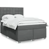 Image de Sommier à lattes de lit avec matelas Gris foncé 140x200cm Tissu 3290512
