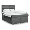 Image de Sommier à lattes de lit avec matelas Gris foncé 140x200cm Tissu 3290526