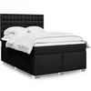 Image de Sommier à lattes de lit avec matelas Noir 140x200 cm Tissu 3290527