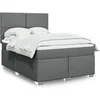 Image de Sommier à lattes de lit avec matelas Gris foncé 160x200cm Tissu 3290533