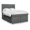 Image de Sommier à lattes de lit avec matelas Gris foncé 160x200cm Tissu 3290540