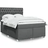 Image de Sommier à lattes de lit avec matelas Gris foncé 160x200cm Tissu 3290547