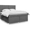 Image de Sommier à lattes de lit avec matelas Gris foncé 180x200cm Tissu 3290561