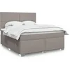 Image de Sommier à lattes de lit avec matelas Taupe 180x200 cm Tissu