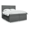 Image de Sommier à lattes de lit avec matelas Gris foncé 200x200cm Tissu, lit, lit à plate-forme, lit à panneaux 3290589