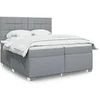 Image de Sommier à lattes de lit avec matelas Gris clair 200x200cm Tissu, lit, lit à plate-forme, lit à panneaux 3290595