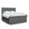 Image de Sommier à lattes de lit avec matelas Gris foncé 200x200cm Tissu, lit, lit à plate-forme, lit à panneaux 3290596