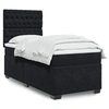 Image de Sommier à lattes de lit avec matelas Noir 90x200 cm Velours 3290818