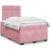 Image de Sommier à lattes de lit avec matelas rose 120x190 cm velours 3290863