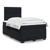 Image de Sommier à lattes de lit avec matelas noir 120x190 cm velours 3290866