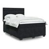 Image de Sommier à lattes de lit avec matelas Noir 140x190 cm Velours 3290920